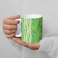 Hawaii Prince Kuhio Ceramic Mug Lime Green Hawaiian Lau Maia With Leis
