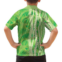 Hawaii Prince Kuhio Family Matching Tank Maxi Dress and Hawaiian Shirt Lime Green Hawaiian Lau Maia With Leis LT05 - Polynesian Pride
