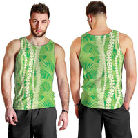 Hawaii Prince Kuhio Men Tank Top Lime Green Hawaiian Lau Maia With Leis