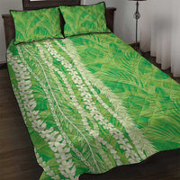 Hawaii Prince Kuhio Quilt Bed Set Lime Green Hawaiian Lau Maia With Leis