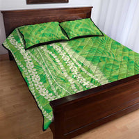 Hawaii Prince Kuhio Quilt Bed Set Lime Green Hawaiian Lau Maia With Leis