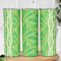 Hawaii Prince Kuhio Skinny Tumbler Lime Green Hawaiian Lau Maia With Leis
