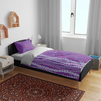Hawaii Prince Kuhio Bedding Set Violet Hawaiian Lau Maia With Leis