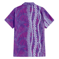 Hawaii Prince Kuhio Family Matching Puletasi and Hawaiian Shirt Violet Hawaiian Lau Maia With Leis LT05 - Polynesian Pride