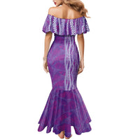 Hawaii Prince Kuhio Mermaid Dress Violet Hawaiian Lau Maia With Leis