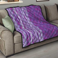 Hawaii Prince Kuhio Quilt Violet Hawaiian Lau Maia With Leis