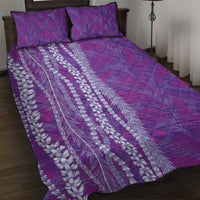 Hawaii Prince Kuhio Quilt Bed Set Violet Hawaiian Lau Maia With Leis