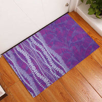 Hawaii Prince Kuhio Rubber Doormat Violet Hawaiian Lau Maia With Leis
