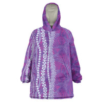 Hawaii Prince Kuhio Wearable Blanket Hoodie Violet Hawaiian Lau Maia With Leis