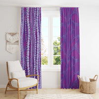 Hawaii Prince Kuhio Window Curtain Violet Hawaiian Lau Maia With Leis