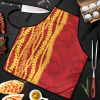 Hawaii Prince Kuhio Apron Red Hawaiian Lau Maia With Leis
