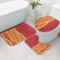 Hawaii Prince Kuhio Bathroom Set Red Hawaiian Lau Maia With Leis