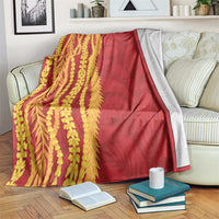 Hawaii Prince Kuhio Blanket Red Hawaiian Lau Maia With Leis
