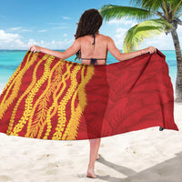 Hawaii Prince Kuhio Sarong Red Hawaiian Lau Maia With Leis