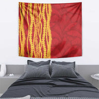 Hawaii Prince Kuhio Tapestry Red Hawaiian Lau Maia With Leis