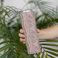 Hawaii Prince Kuhio Skinny Tumbler Mocha Hawaiian Lau Maia With Leis