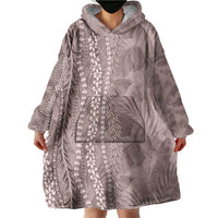 Hawaii Prince Kuhio Wearable Blanket Hoodie Mocha Hawaiian Lau Maia With Leis