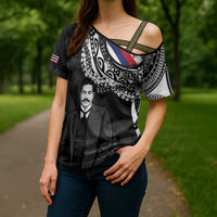 Personalised Hawaii Prince Kuhio Cross Shoulder Shirt Hawaiian Maile Lei LT05 - Polynesian Pride