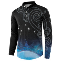 New Zealand Matariki Button Sweatshirt Pleiades Star Cluster Blue Galaxy