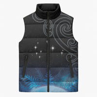 New Zealand Matariki Sleeveless Puffer Jacket Pleiades Star Cluster Blue Galaxy