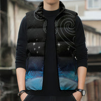 New Zealand Matariki Sleeveless Puffer Jacket Pleiades Star Cluster Blue Galaxy