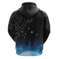 New Zealand Matariki Zip Hoodie Pleiades Star Cluster Blue Galaxy