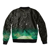 New Zealand Matariki Bomber Jacket Pleiades Star Cluster Green Galaxy