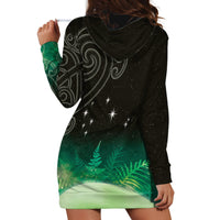 New Zealand Matariki Hoodie Dress Pleiades Star Cluster Green Galaxy