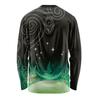 New Zealand Matariki Long Sleeve Shirt Pleiades Star Cluster Green Galaxy