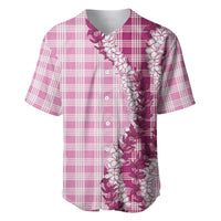 Pink Hawaii Palaka Baseball Jersey Hawaiian Honohono Lei