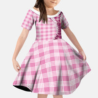 Pink Hawaii Palaka Kid Short Sleeve Dress Hawaiian Honohono Lei
