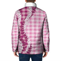 Pink Hawaii Palaka Padded Jacket Hawaiian Honohono Lei