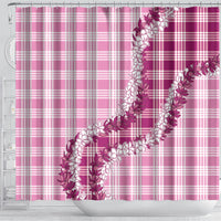 Pink Hawaii Palaka Shower Curtain Hawaiian Honohono Lei