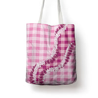 Pink Hawaii Palaka Tote Bag Hawaiian Honohono Lei