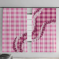 Pink Hawaii Palaka Window Curtain Hawaiian Honohono Lei