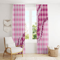 Pink Hawaii Palaka Window Curtain Hawaiian Honohono Lei