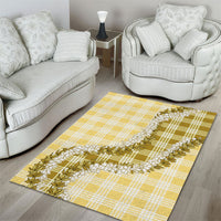 Yellow Hawaii Palaka Area Rug Hawaiian Honohono Lei