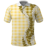 Yellow Hawaii Palaka Polo Shirt Hawaiian Honohono Lei