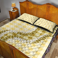 Yellow Hawaii Palaka Quilt Bed Set Hawaiian Honohono Lei