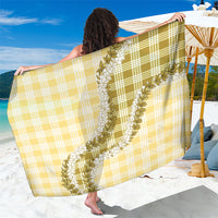 Yellow Hawaii Palaka Sarong Hawaiian Honohono Lei