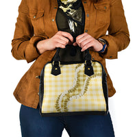 Yellow Hawaii Palaka Shoulder Handbag Hawaiian Honohono Lei