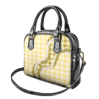 Yellow Hawaii Palaka Shoulder Handbag Hawaiian Honohono Lei