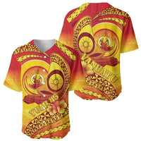 Vanuatu 46 Yia Indipendens Anivesari Baseball Jersey Tamtam Drum With Boar Tusk LT05 - Polynesian Pride