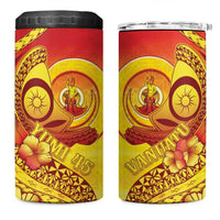 Vanuatu 46 Yia Indipendens Anivesari 4 in 1 Can Cooler Tumbler Tamtam Drum With Boar Tusk LT05 One Size: 16 oz Yellow - Polynesian Pride