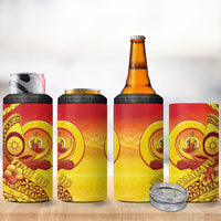 Vanuatu 46 Yia Indipendens Anivesari 4 in 1 Can Cooler Tumbler Tamtam Drum With Boar Tusk LT05 - Polynesian Pride