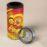 Vanuatu 46 Yia Indipendens Anivesari 4 in 1 Can Cooler Tumbler Tamtam Drum With Boar Tusk LT05 - Polynesian Pride