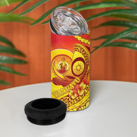Vanuatu 46 Yia Indipendens Anivesari 4 in 1 Can Cooler Tumbler Tamtam Drum With Boar Tusk LT05 - Polynesian Pride