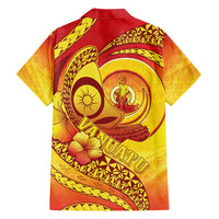 Vanuatu 45 Yia Indipendens Anivesari Family Matching Off Shoulder Maxi Dress and Hawaiian Shirt Tamtam Drum With Boar Tusk LT05 - Polynesian Pride