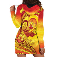 Vanuatu 46 Yia Indipendens Anivesari Hoodie Dress Tamtam Drum With Boar Tusk LT05 - Polynesian Pride