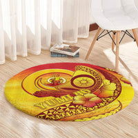 Vanuatu 46 Yia Indipendens Anivesari Round Carpet Tamtam Drum With Boar Tusk LT05 - Polynesian Pride